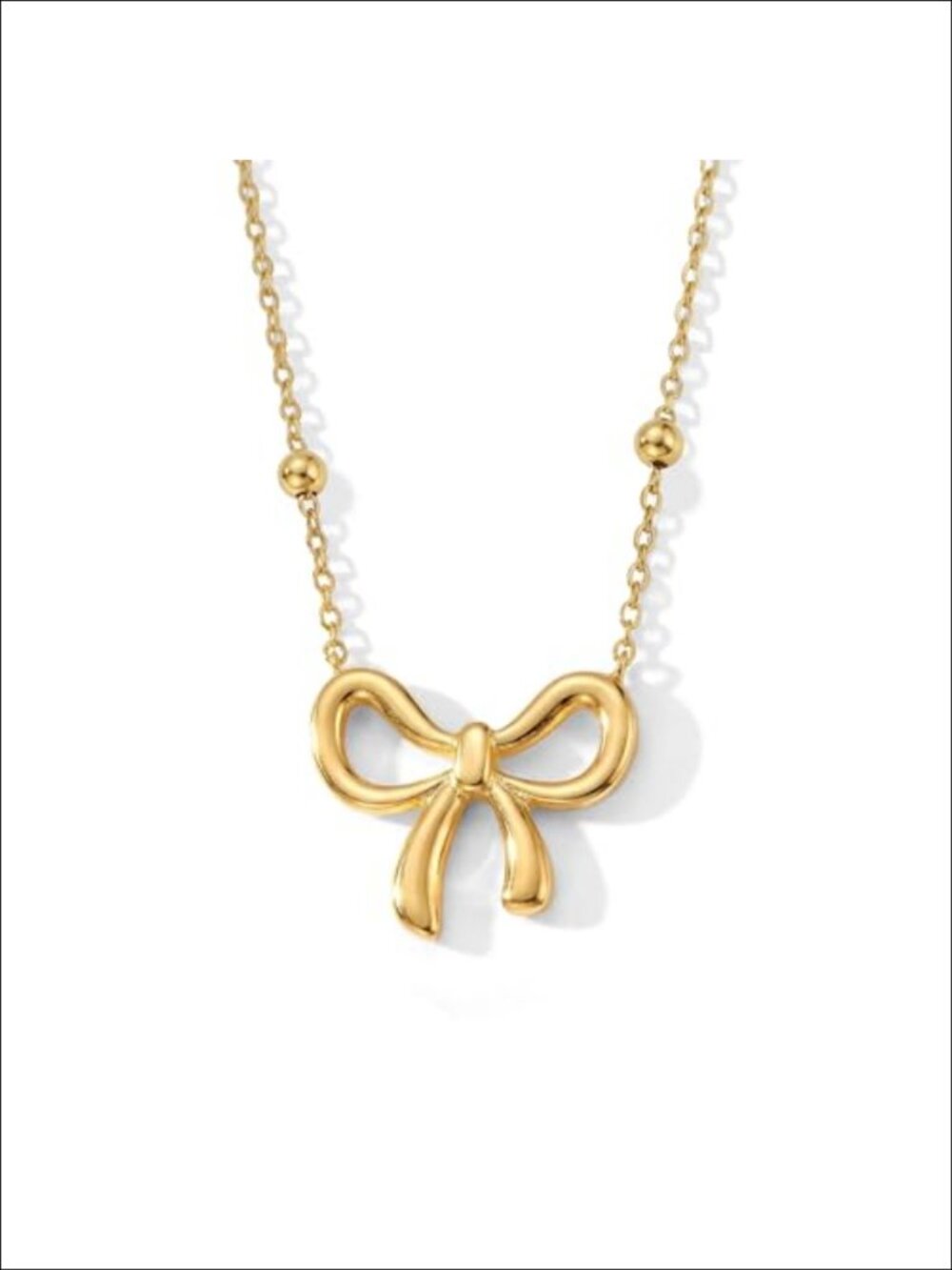 14K Gold Plated Bow Choker Necklace Adjustable 15.8in